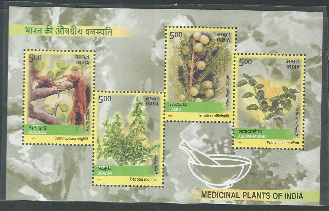 India Stamps - Miniature Sheet - Medicinal Plants , 2003 - EEE080