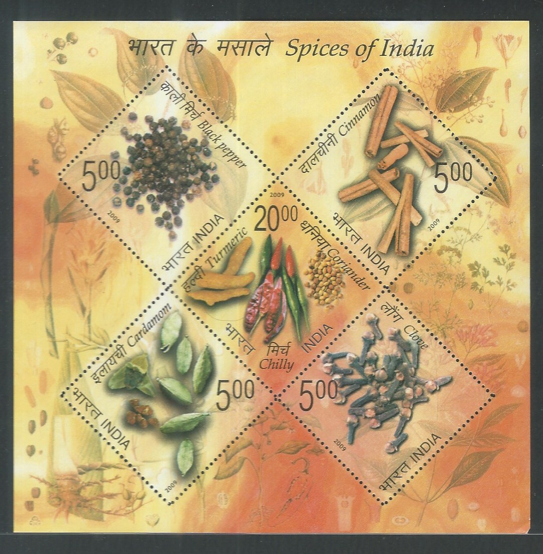 Indian Stamps - Miniature Sheets - Spices of India Odd shape , 2009 - EEE125