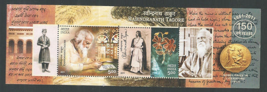 Indian Stamps - Miniature Sheets - Ravindranath Tagore,  2011 - EEE148