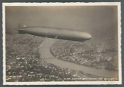 Helvetia  Picture Post Card - Zeppelin : 1930 Switzerland Flight, Basel - Zurich, Rare - FC5245