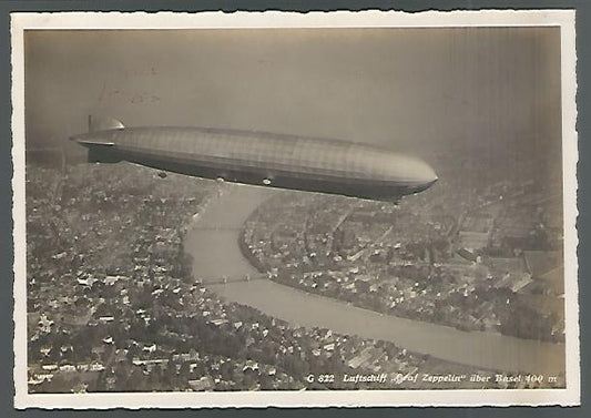 Helvetia  Picture Post Card - Zeppelin : 1930 Switzerland Flight, Basel - Zurich, Rare - FC5245