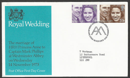 Great Britain FDC - Royal Wedding , 1973  - GGG00001