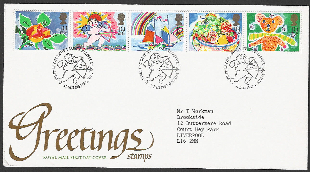 Great  Britain FDC - Greeting Stamps - GGG00078