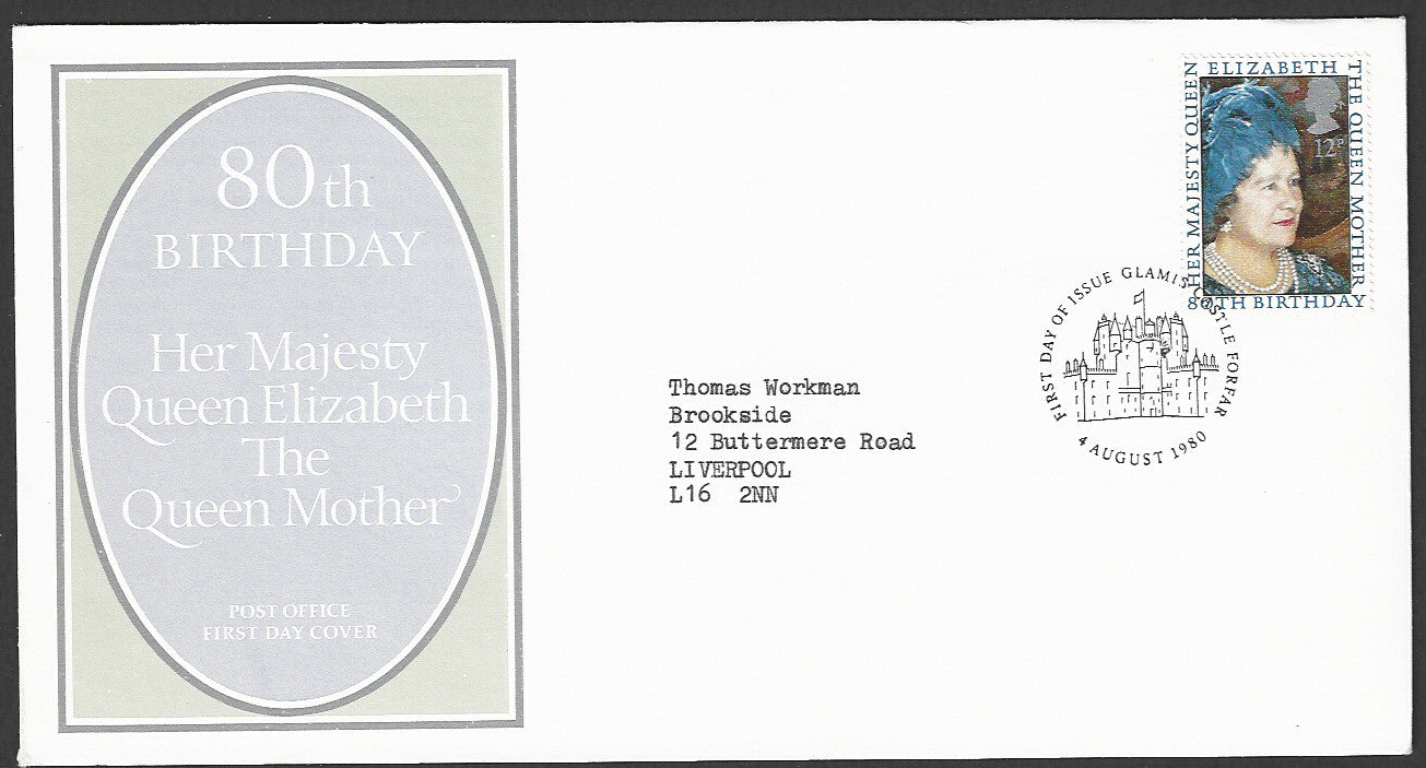 Great  Britain FDC - Her Majesty Queen Elizabeth the Queen Mother 80th Birthday - GGG00096