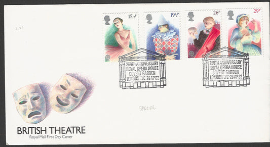 Great  Britain FDC - British Theatre 250th Anniversary  - GGG00116