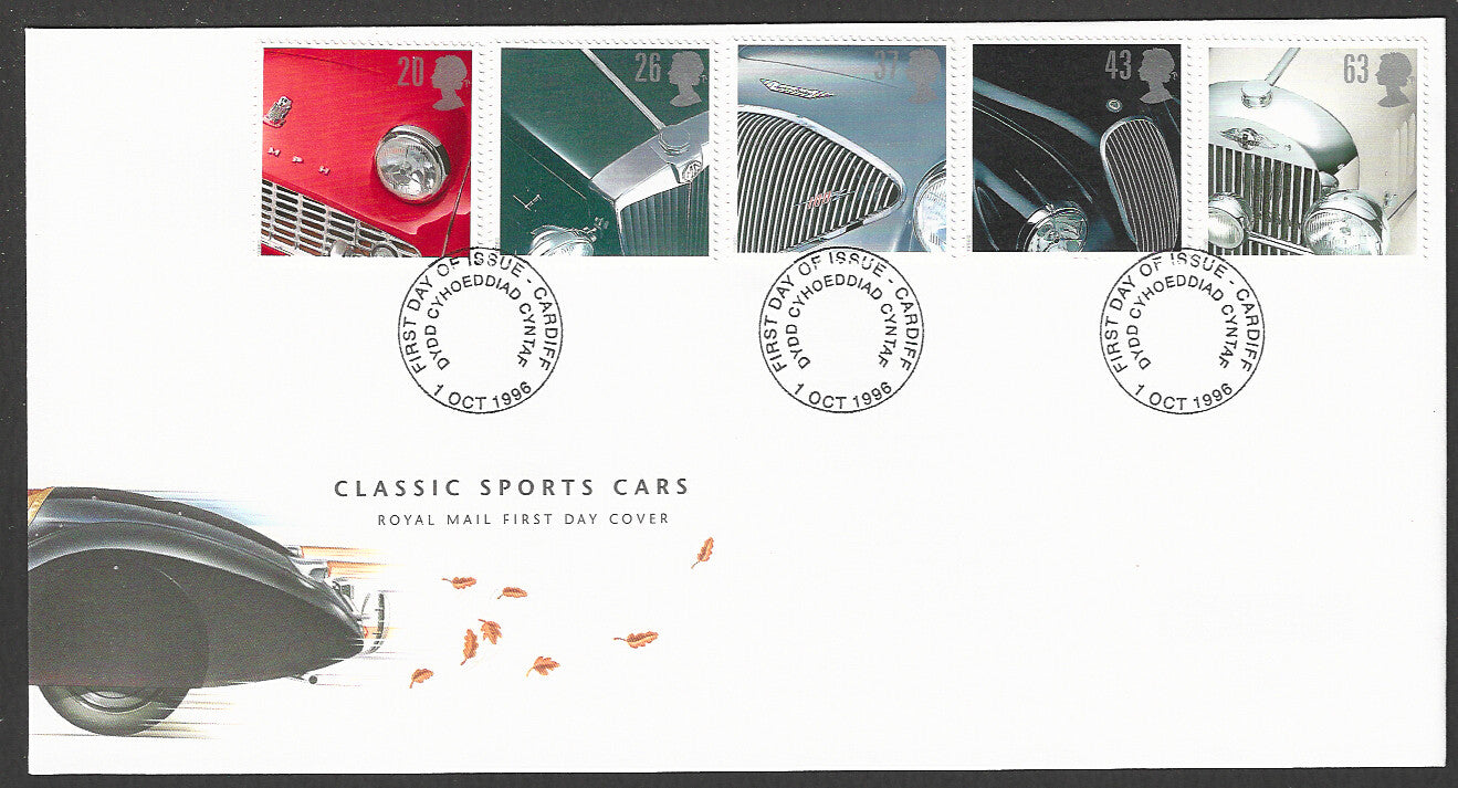 Great  Britain FDC - Classic Sports Cars Set of Five Royal Mail, 1996 - GGG00163
