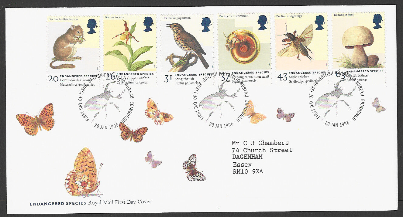 Great  Britain FDC - Endangered Species, 1998 - GGG00194