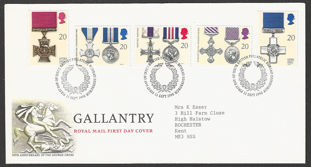 Great  Britain FDC - Gallantry 50th Anniversary of George Cross, 1990 - GGG00229