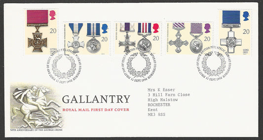 Great  Britain FDC - Gallantry 50th Anniversary of George Cross, 1990 - GGG00229