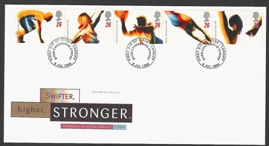 Great  Britain FDC - Olympic & Paralympic Teams Swifter Higher Stronger, 1996 - GGG00245