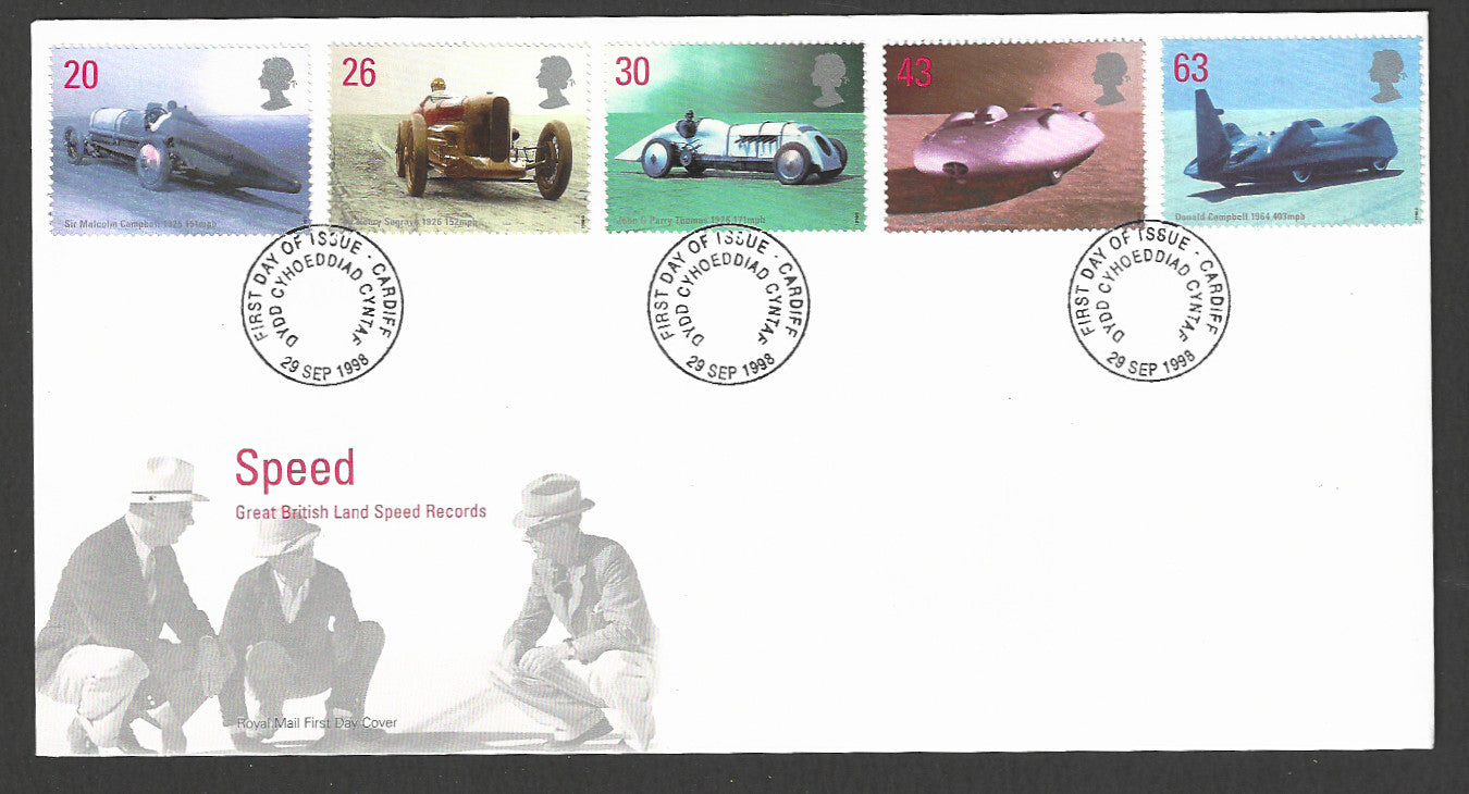 Great  Britain FDC - Great British Land Speed Records, 1998 - GGG00255