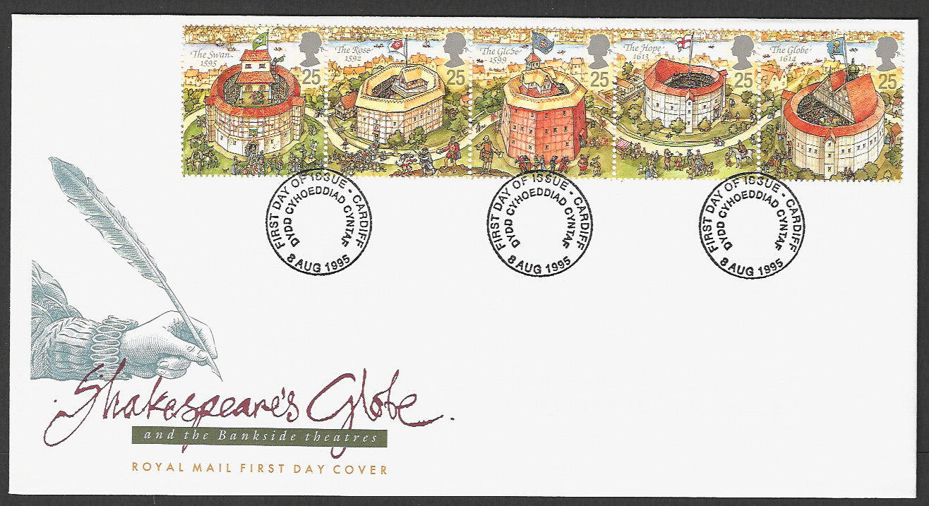 Great  Britain FDC - Shakspeares Globe and Bankside Theatres, 1995 - GGG00284