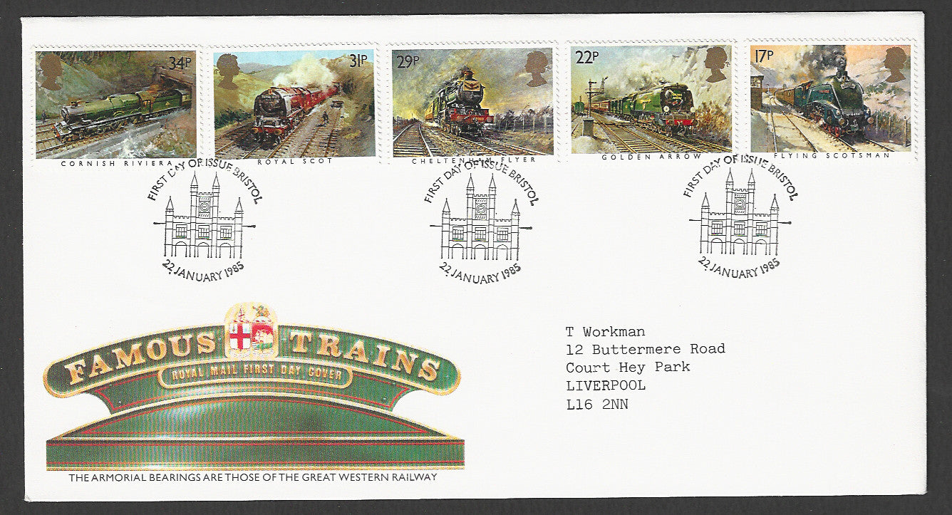 Great  Britain FDC - Famous Trains, 1985 - GGG00288