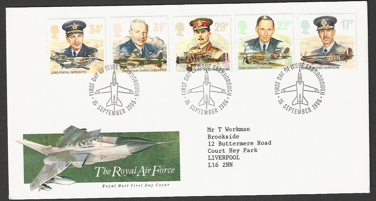 Great  Britain FDC - The Royal Air Force, 1986 - GGG00296
