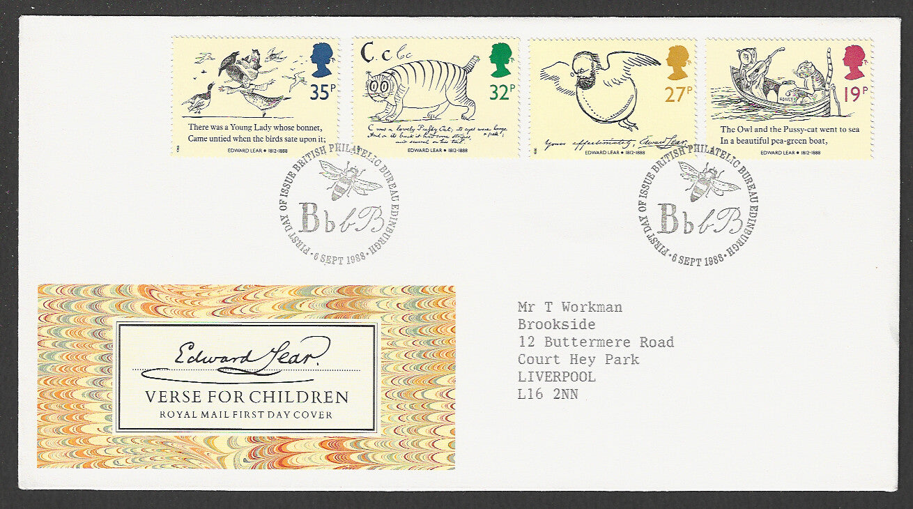 Great  Britain FDC - Verse For Children, 1988 - GGG00316