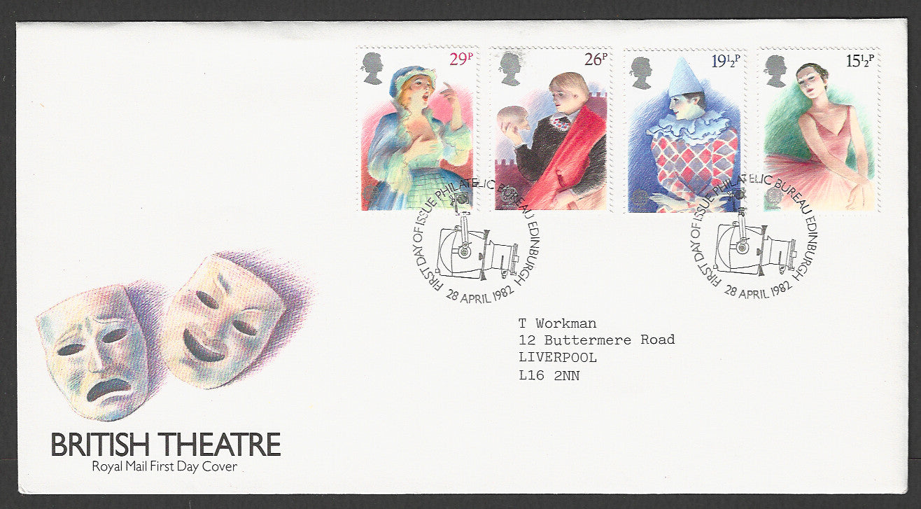 Great  Britain FDC - British Theatre, 1982 - GGG00323