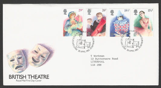 Great  Britain FDC - British Theatre, 1982 - GGG00323