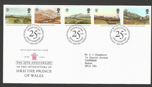 Great  Britain FDC - 25th Anniversary of the Investiture of HRH The Prince of Wales, 1994 - GGG00334