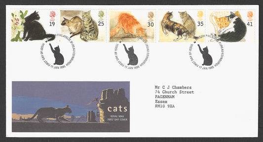 Great  Britain FDC - Cats Set of 4 Value, 1995 - GGG00338