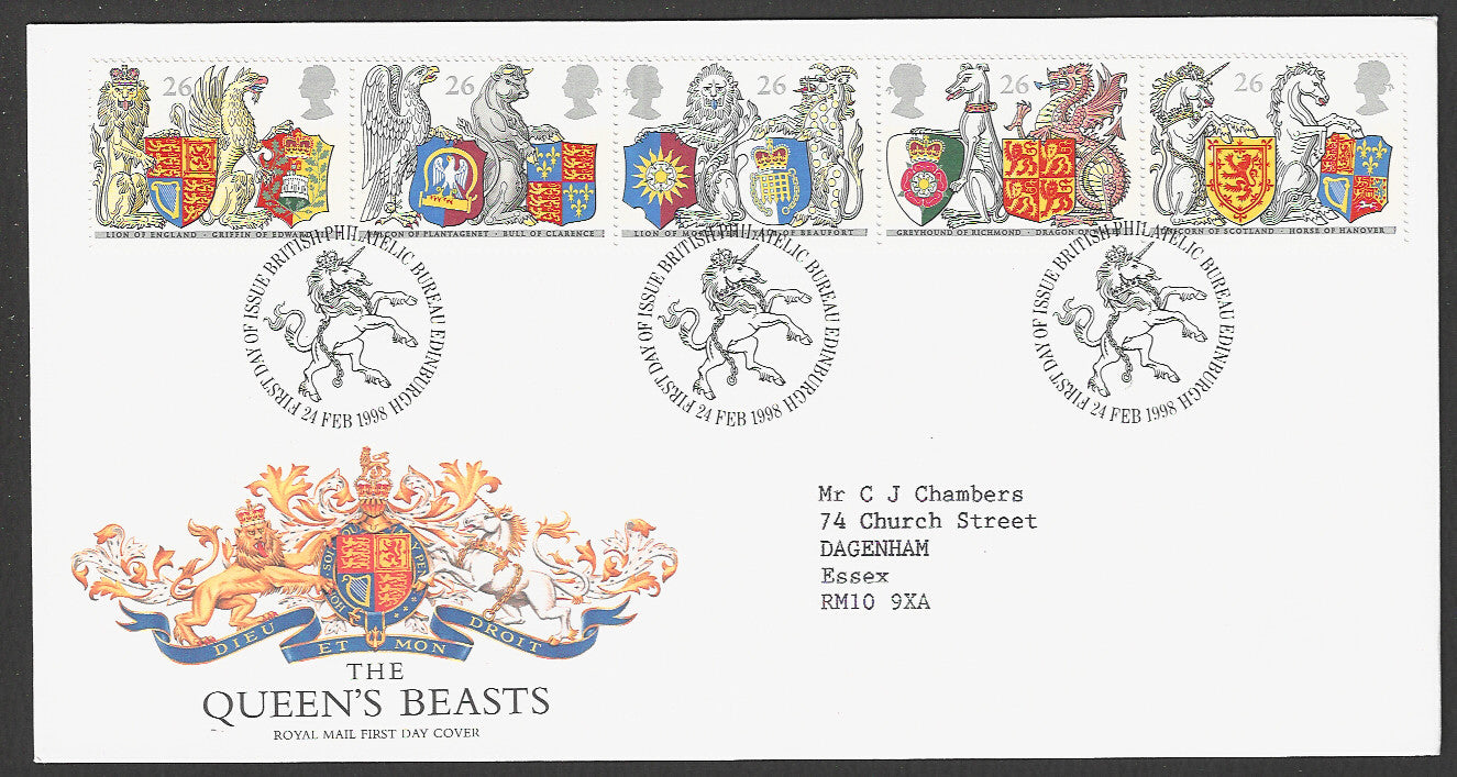 Great  Britain FDC - The Queens Beasts, 1998 - GGG00352