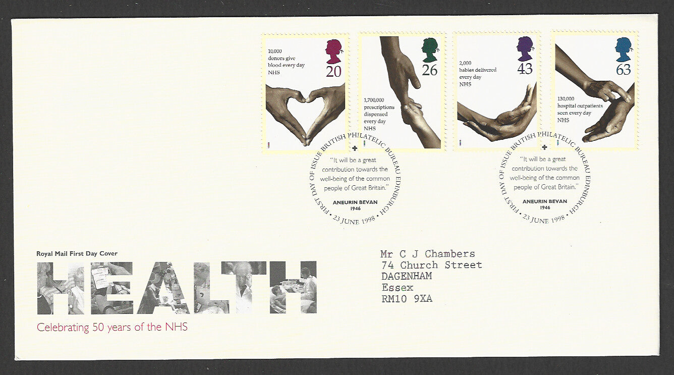 Great  Britain FDC - Celebrating 50 Years of NHS Health, 1998 - GGG00354