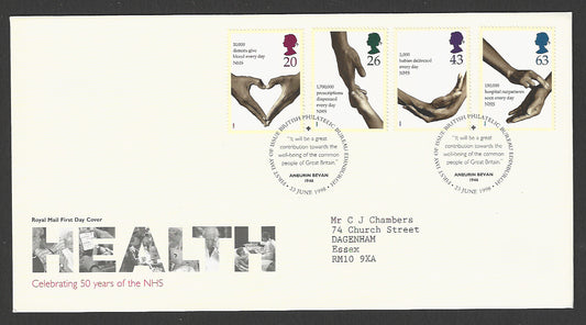 Great  Britain FDC - Celebrating 50 Years of NHS Health, 1998 - GGG00354