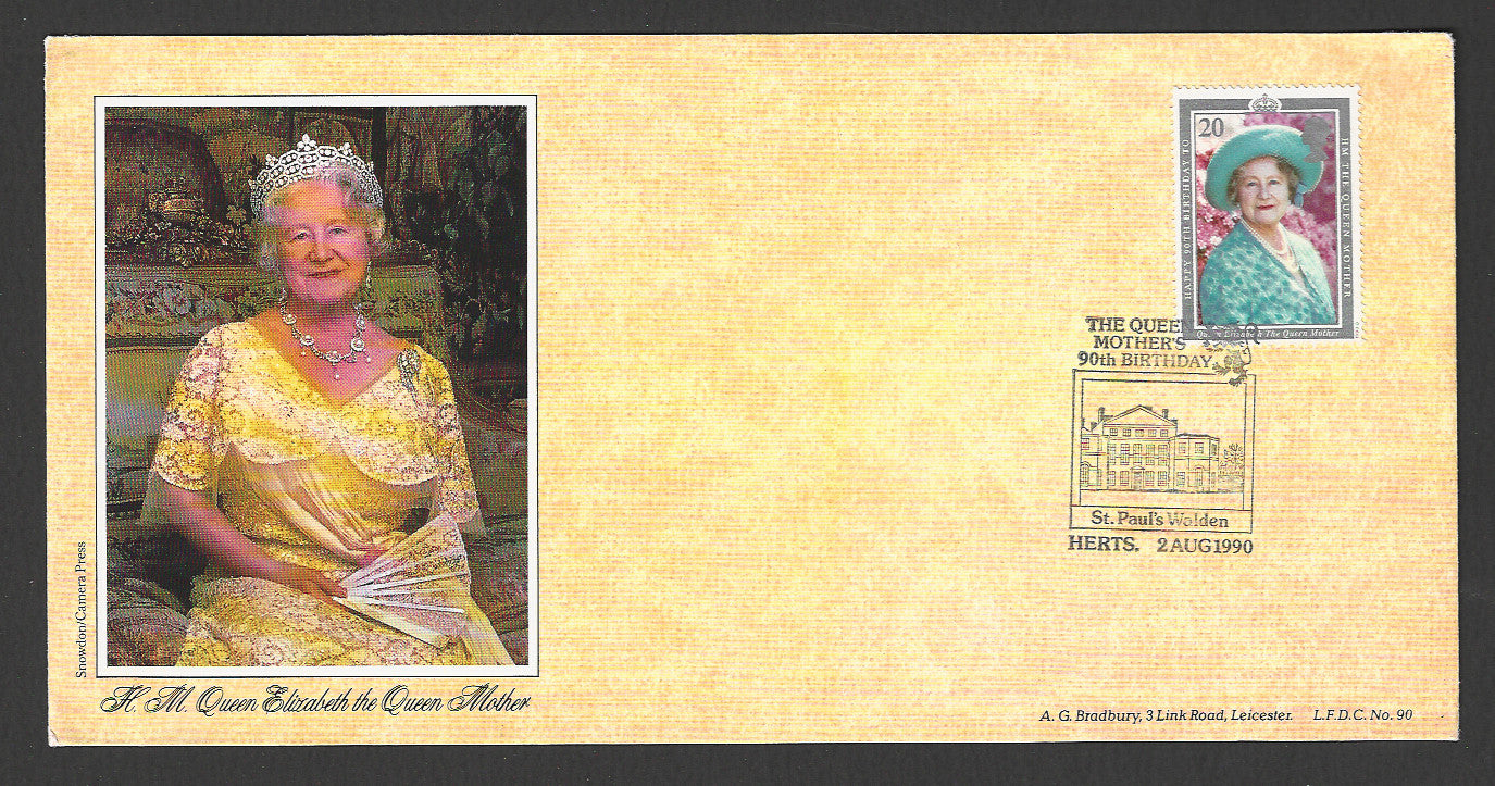 Great  Britain FDC - The Queen Elizabeth Birthday 90th Birthday, 1990 - GGG00357