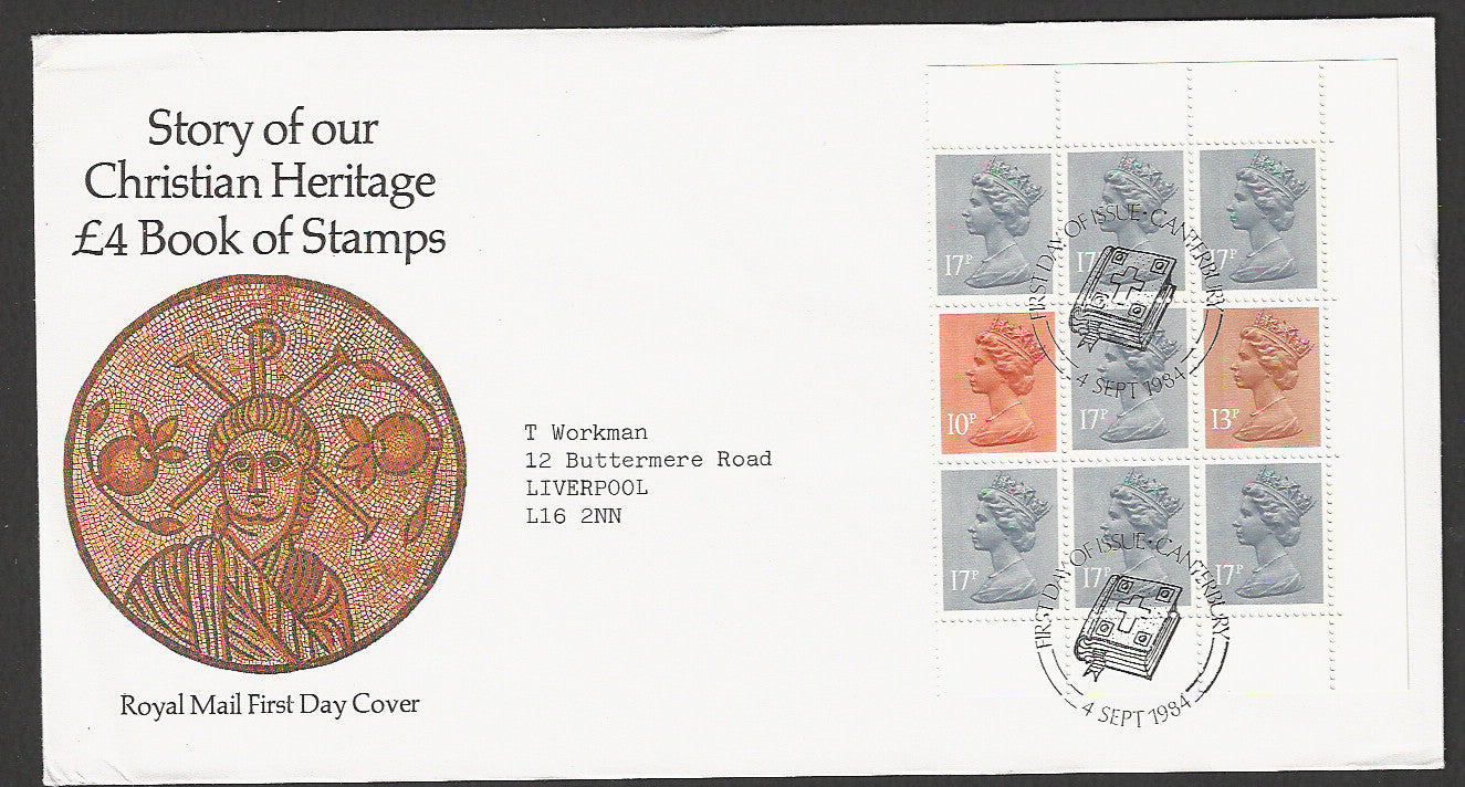 Great  Britain FDC - The Story of Our Christian Heritage Book of Stamps, 1984 - GGG00387
