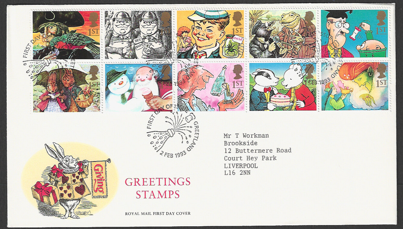 Great  Britain FDC - Greeting Stamps, 1993 - GGG00407