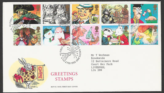 Great  Britain FDC - Greeting Stamps, 1993 - GGG00407