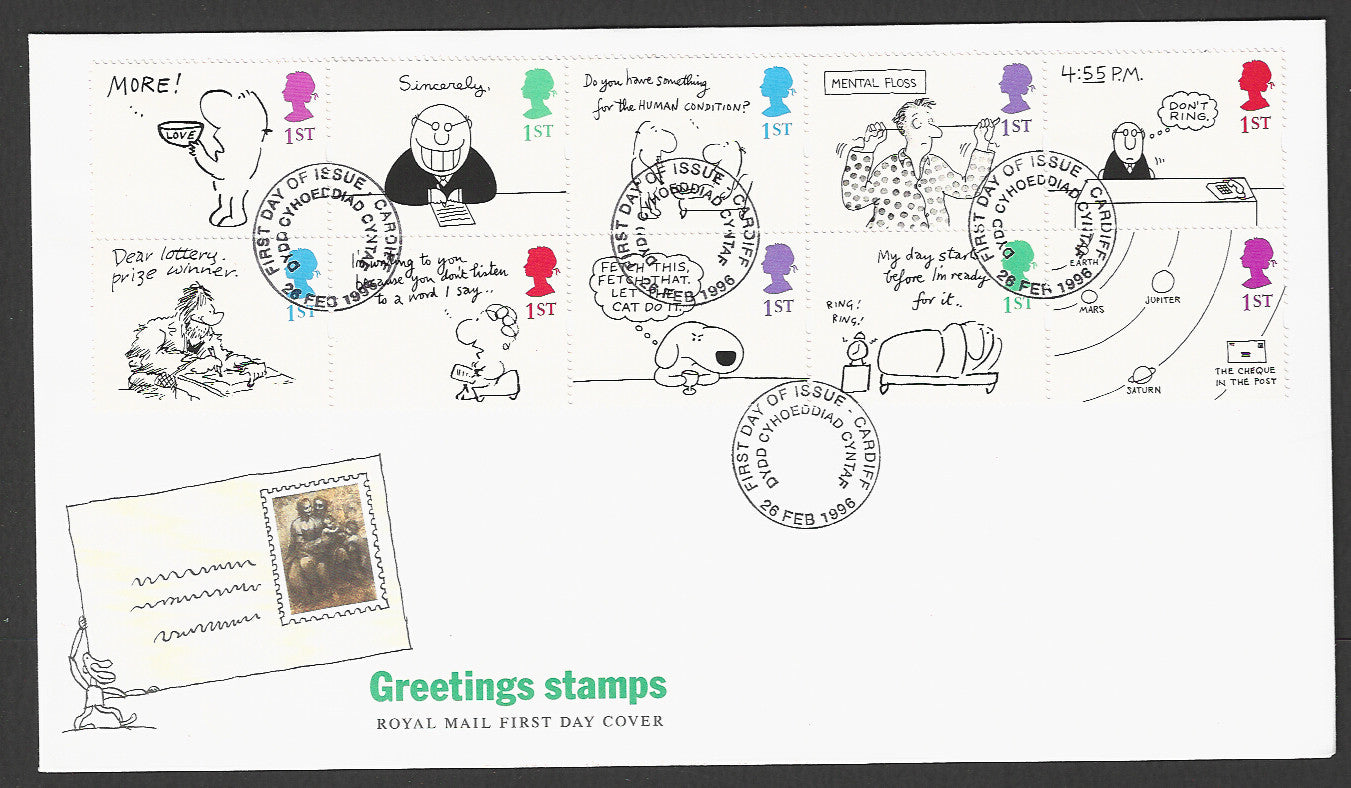 Great  Britain FDC - Greeting Stamps, 1996 - GGG00410