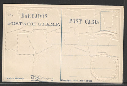 Picture Post Card Stamps on stamps Embossed,  Barbados , Mint - GGG00420