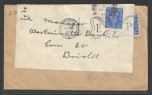 Great Britain Postally used Paper Economy Cover with Bell Cancellation, 1947 - GGG00425