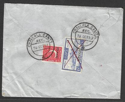 Pakistan to England Offical Postally used Registered Cover with Chaklala Cantt Cancellation, 1957 - GGG00429