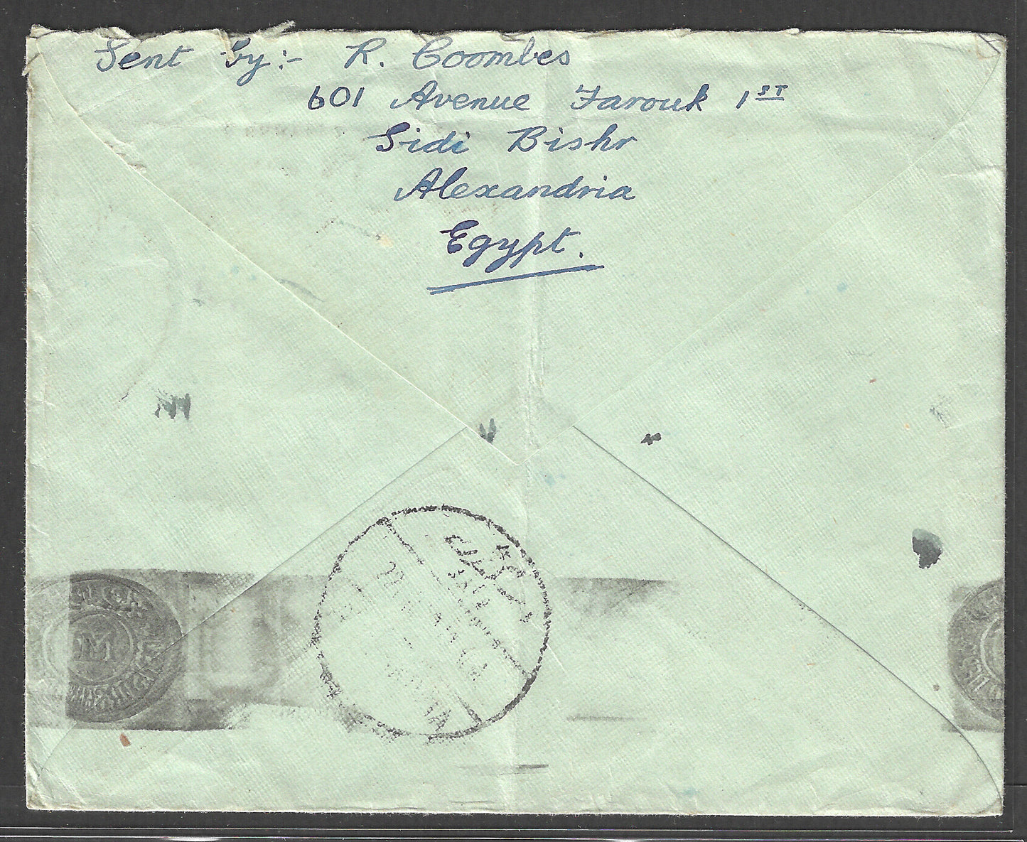 Egypt to England postally used Airmail Cover with Multiple stamps , 1942 - GGG00434