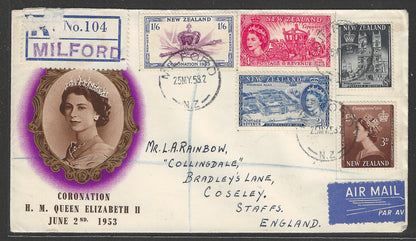 New Zealand to England Via Registered Post - Coronation H M Queen II , 1953 - RAre special Cover, 1953 - GGG00439