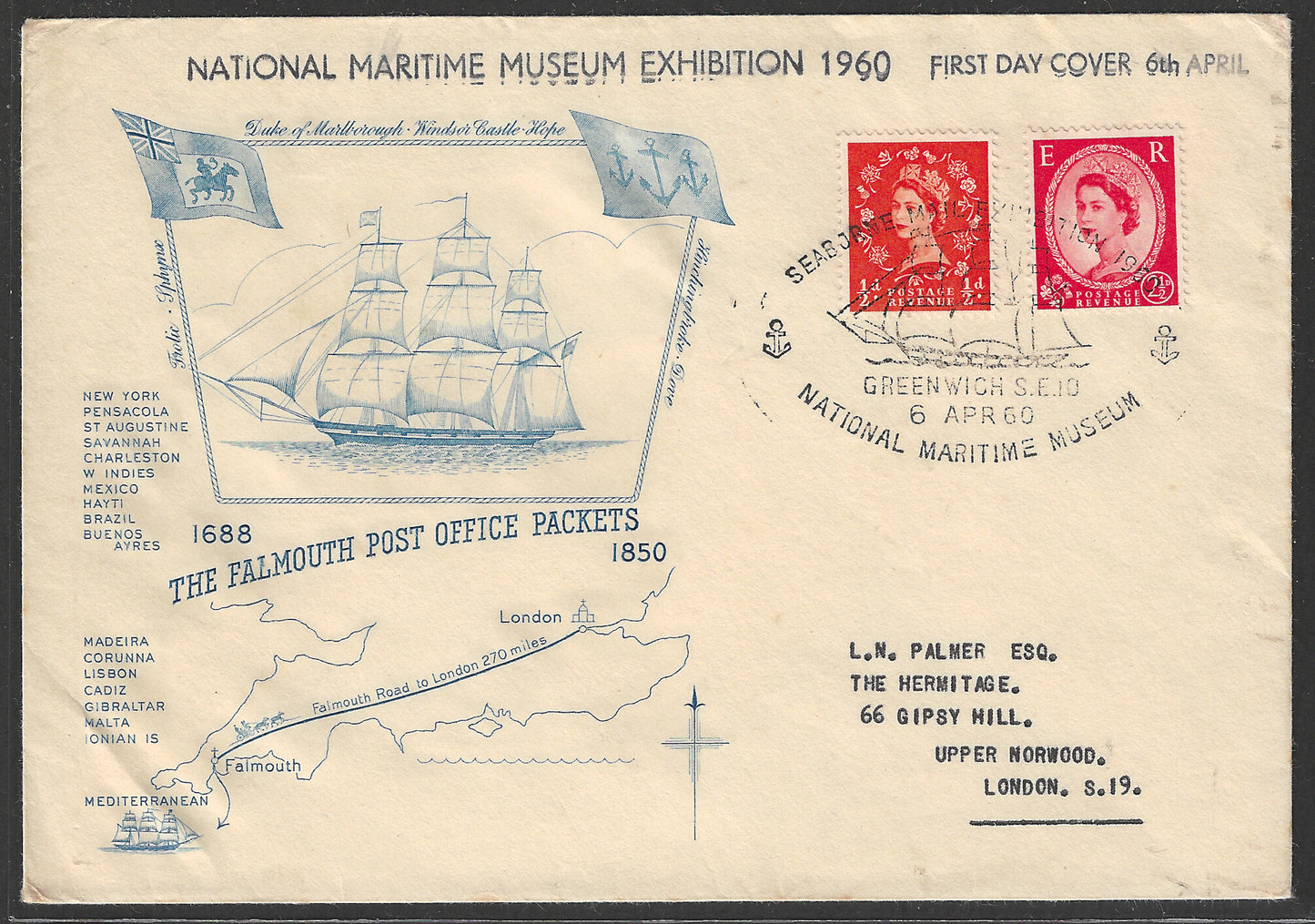GB National Maritime Museum Exhibition 1960 FDC , Nice Ship Cover - GGG00448