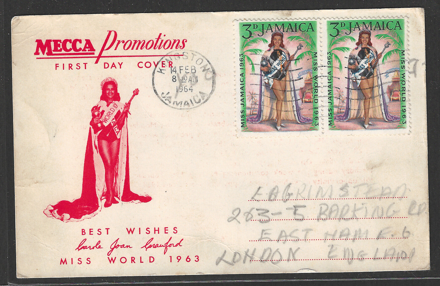 Jamaica FDC Post Card - Miss World and Mecca Prommoations , 1964 - GGG00454