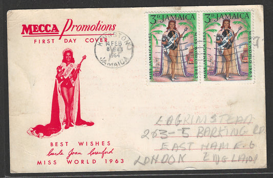 Jamaica FDC Post Card - Miss World and Mecca Prommoations , 1964 - GGG00454