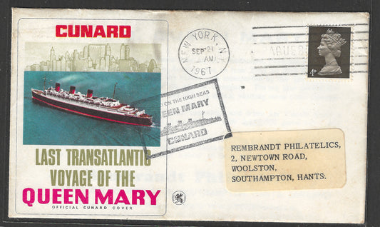 Great Britain GB 1967 Cunard Cover Queen Mary Last Voyage Ships - GGG00457