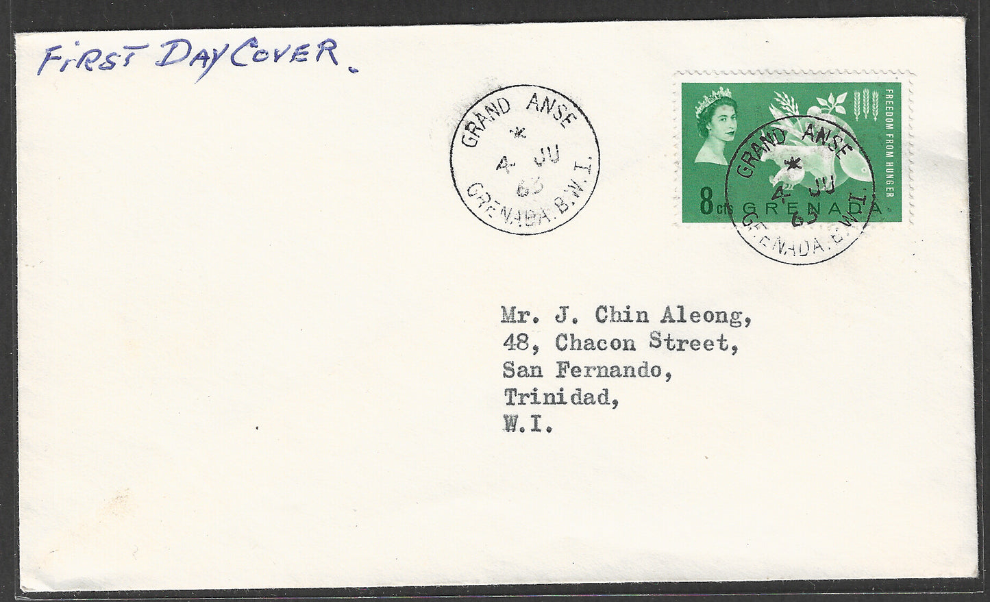 Grenada stamps FDC - Freedom from Hunger, 1963 - GGG00464