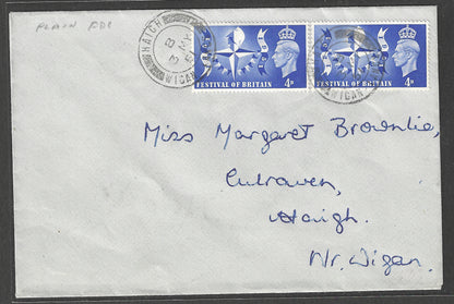 Great Britain Stamps FDC Festival of Britain, Postally used with 2 Covers , 1951 - GGG00472/3