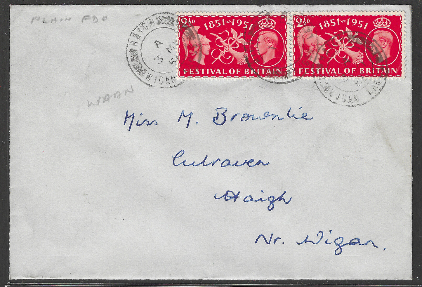 Great Britain Stamps FDC Festival of Britain, Postally used with 2 Covers , 1951 - GGG00472/3