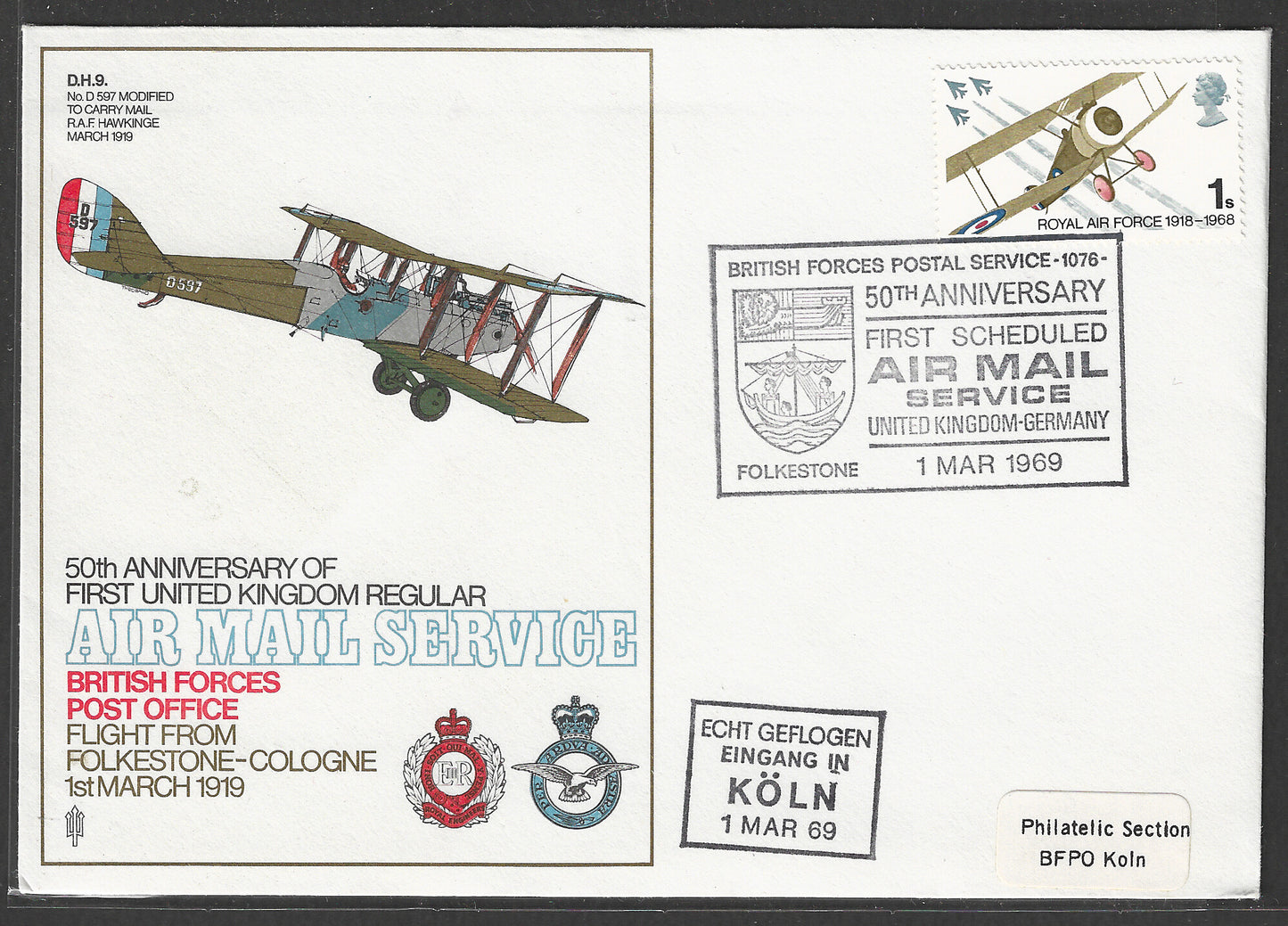 Great Britain - Flight from Folkestone to cologne , 1919  - GGG00510
