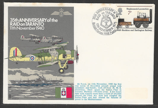 Great Britain - 35 th Anniversary of the Raid on Taranto , 1940, 1975  - GGG00519