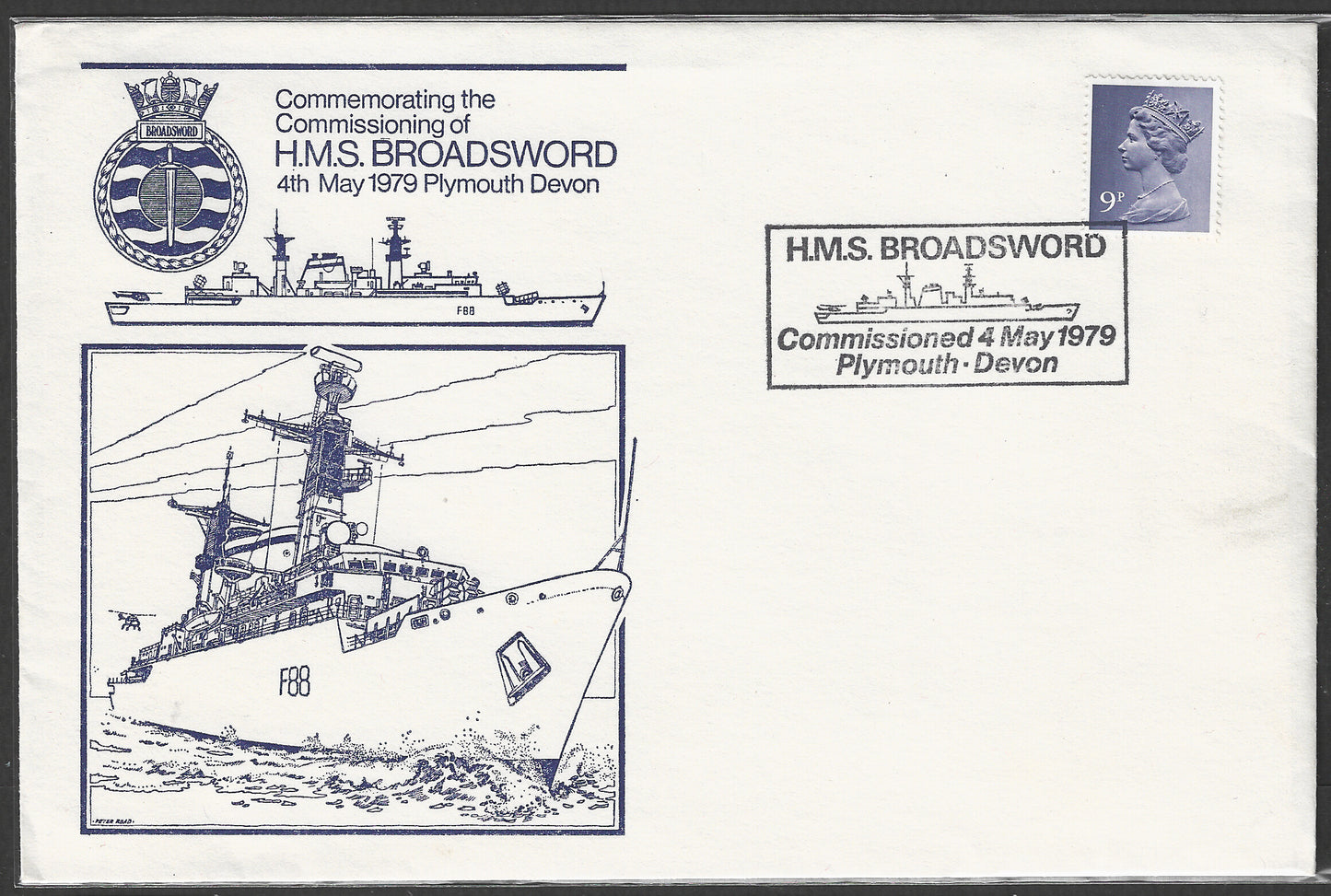 Great Britain FDC - H M S Broadsword Commissioned 4 May 1979 - Plymouth. Devon, Ship cover - GGG00544