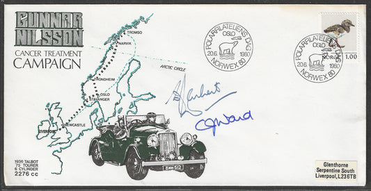 Norge - Cover - Gunnar Nilsson Cancer Treatment Campagin with 2 Autograph , 1980 - GGG00546