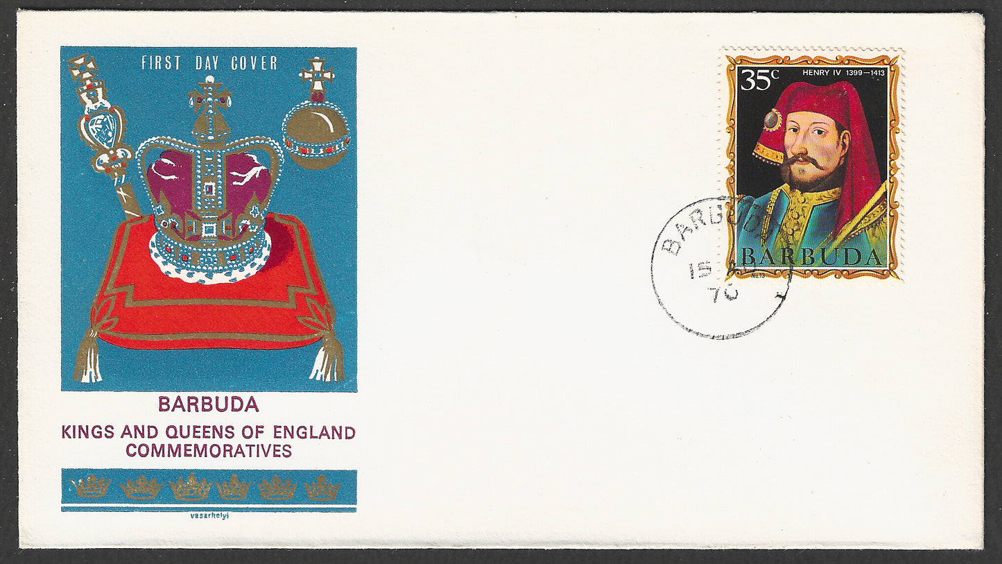 Barbuda - FDC Kings and queens of England commemoratives, 1970  - GGG00561