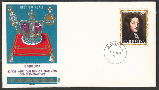 Barbuda - FDC Kings and queens of England commemoratives, 1971  - GGG00566
