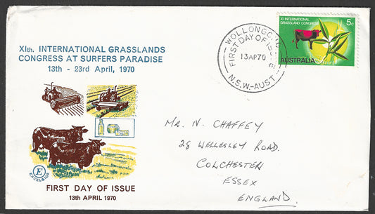 Australia FDC - XI th International Grasslands Congress at surfers Paradise , 1970 - GGG00578